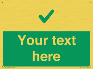 Custom green background, green tick sign